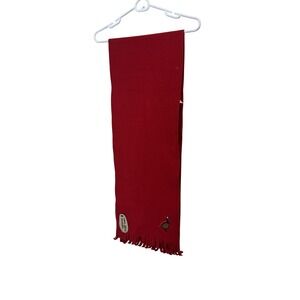 Marc Tetro Scarf Womens One Size Red‎ Fleece Fringe Embroidered Goose Winter